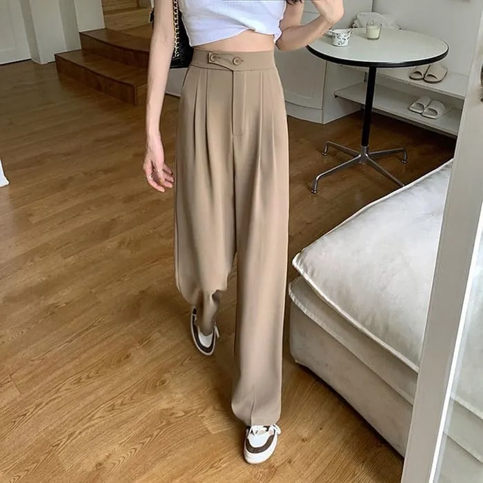 Wide-leg high-waisted pants for all-day comfort