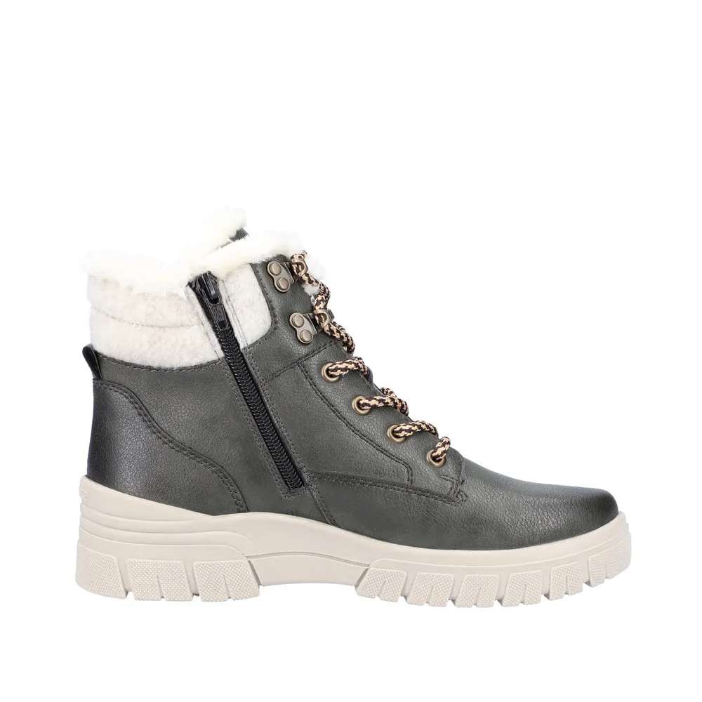 Women’s Remonte D0E71 Waterproof Boot – Leaf/Sand