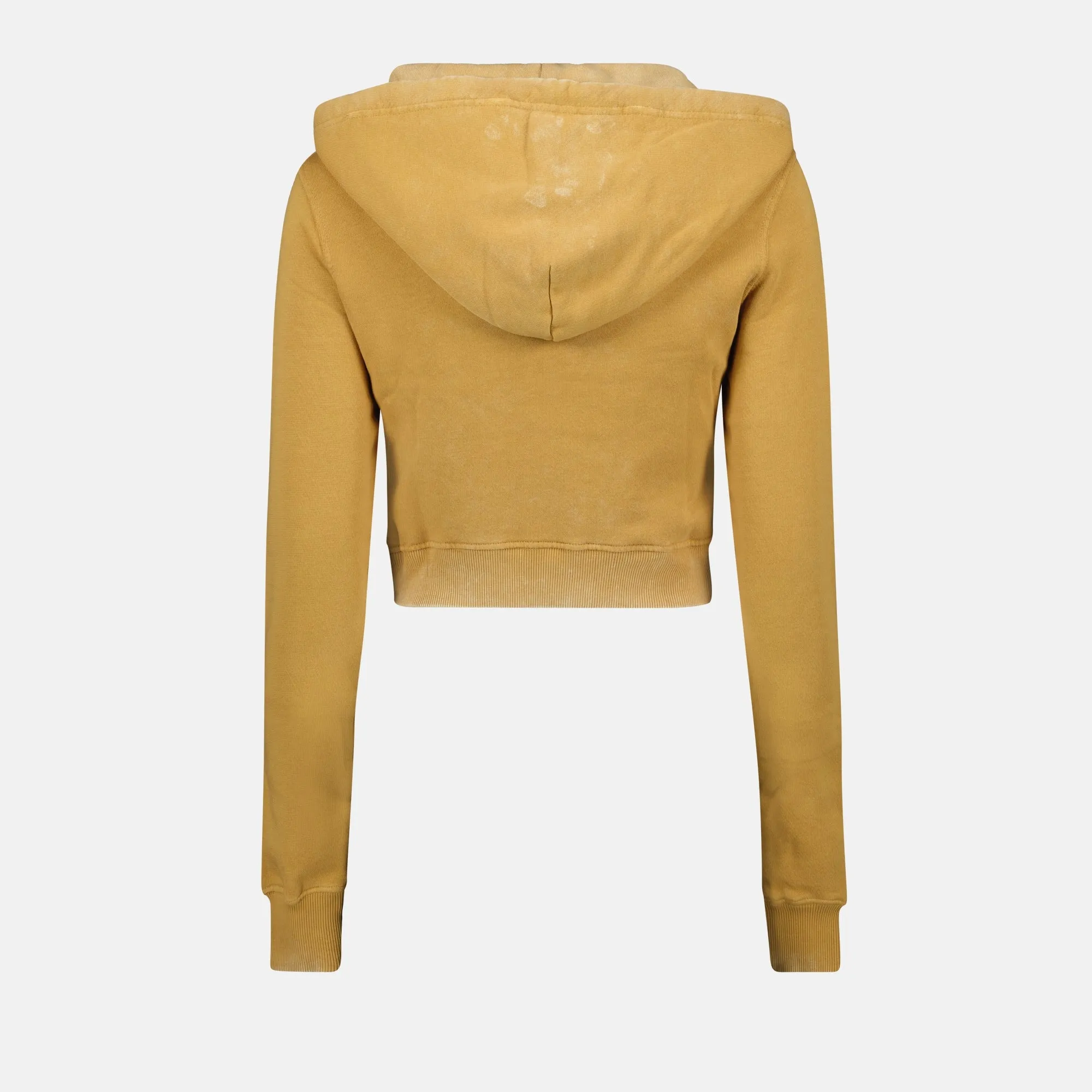 Yellow Hoodie with Distressed Effect