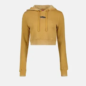 Yellow Hoodie with Distressed Effect