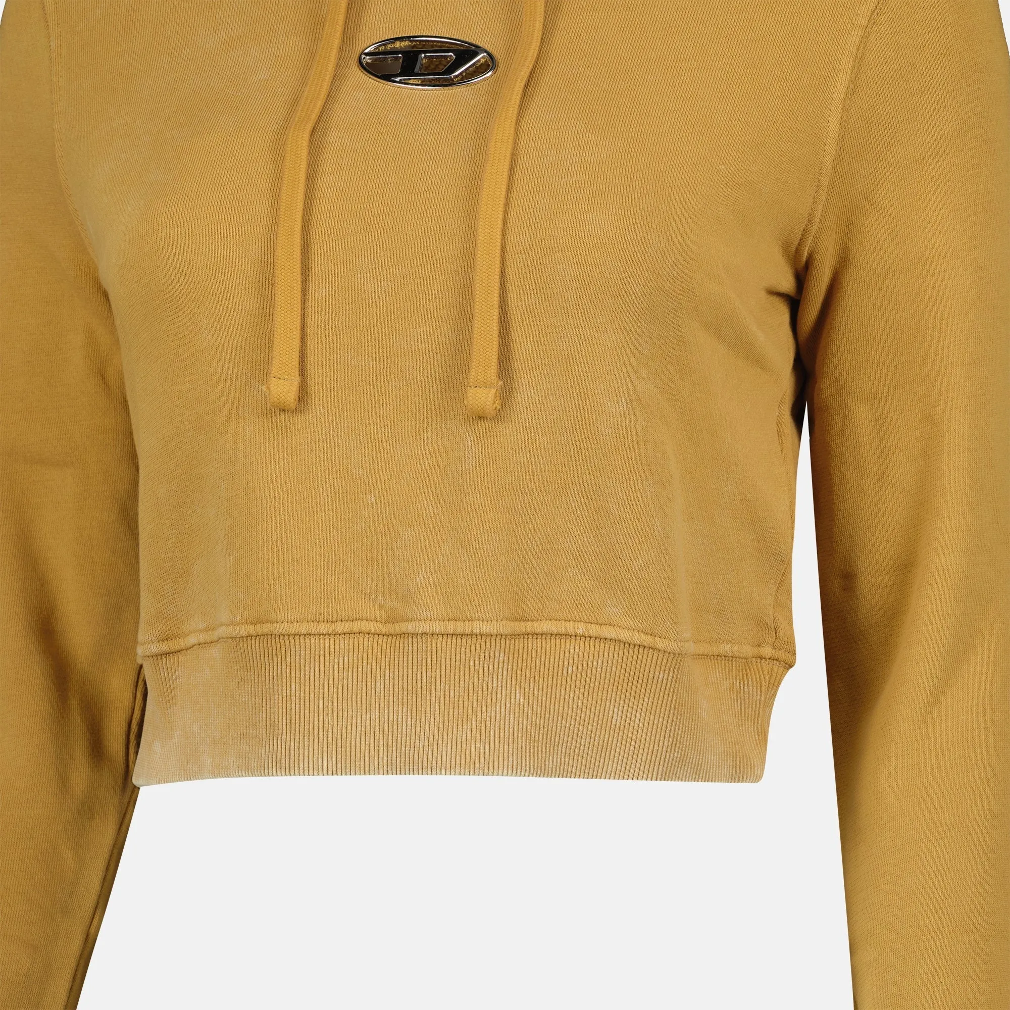 Yellow Hoodie with Distressed Effect