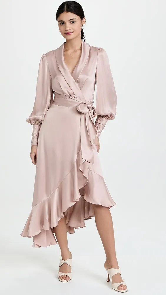 Zimmermann   Silk Wrap Midi Dress 