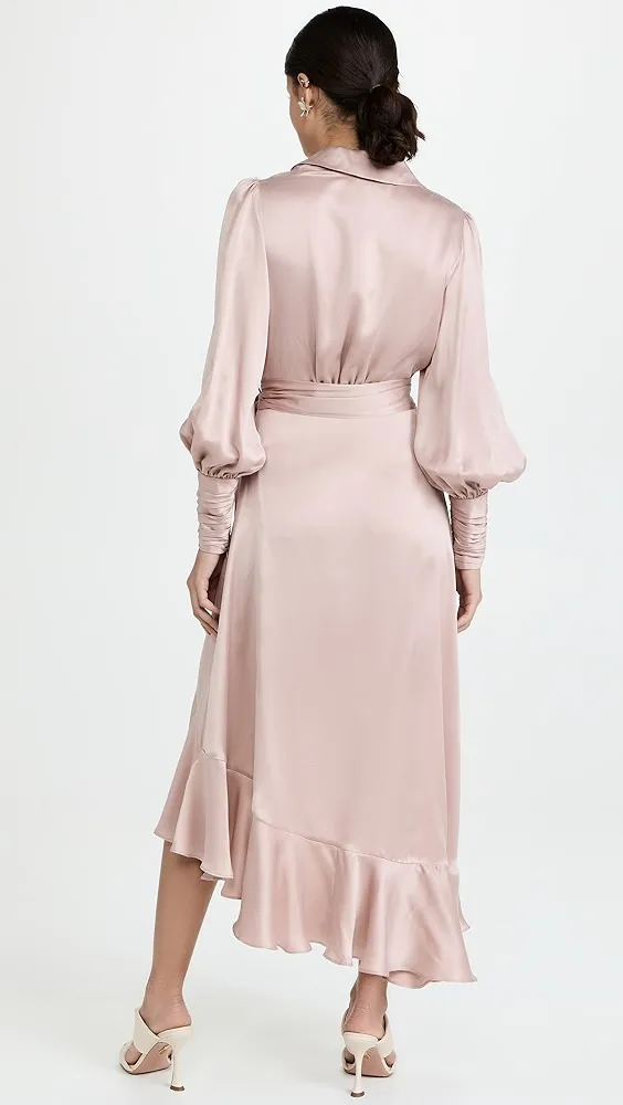 Zimmermann   Silk Wrap Midi Dress 