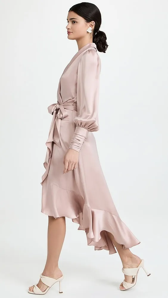 Zimmermann   Silk Wrap Midi Dress 