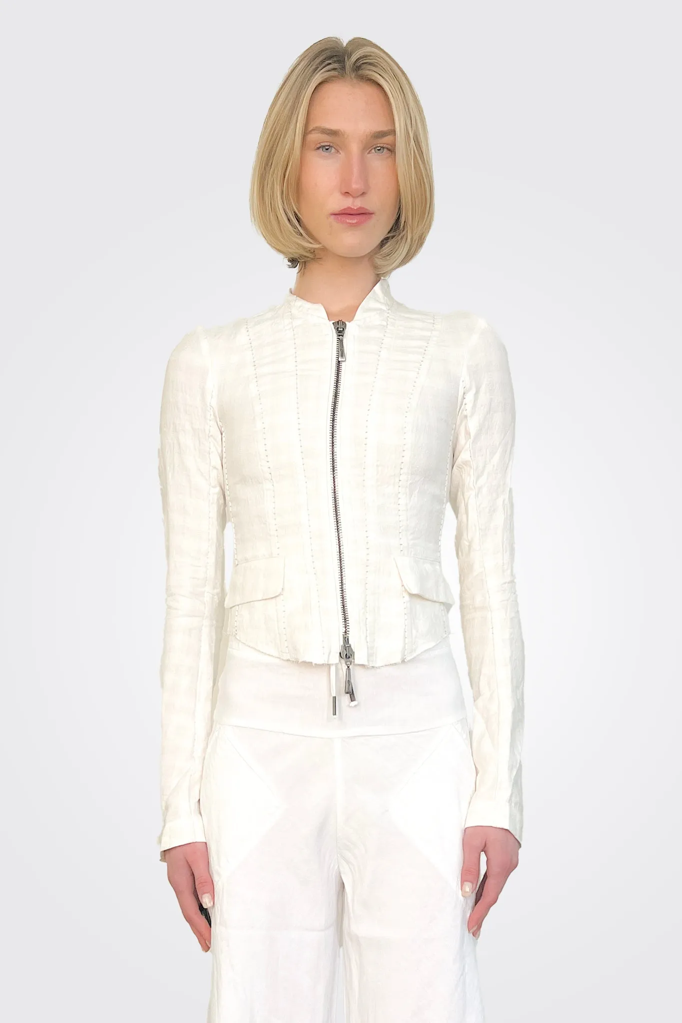 Zip Bar Jacket - Chalk