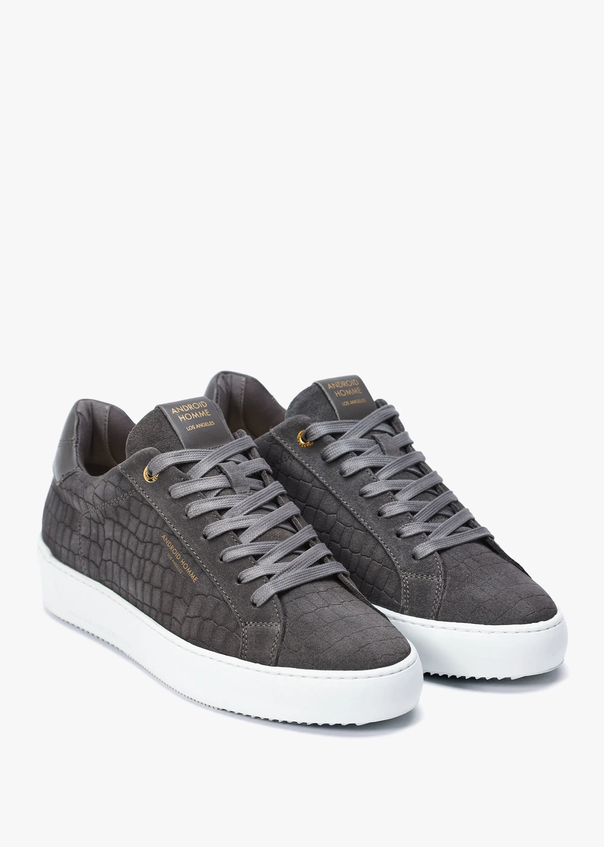 Zuma Caiman Croc Charcoal Suede Trainers