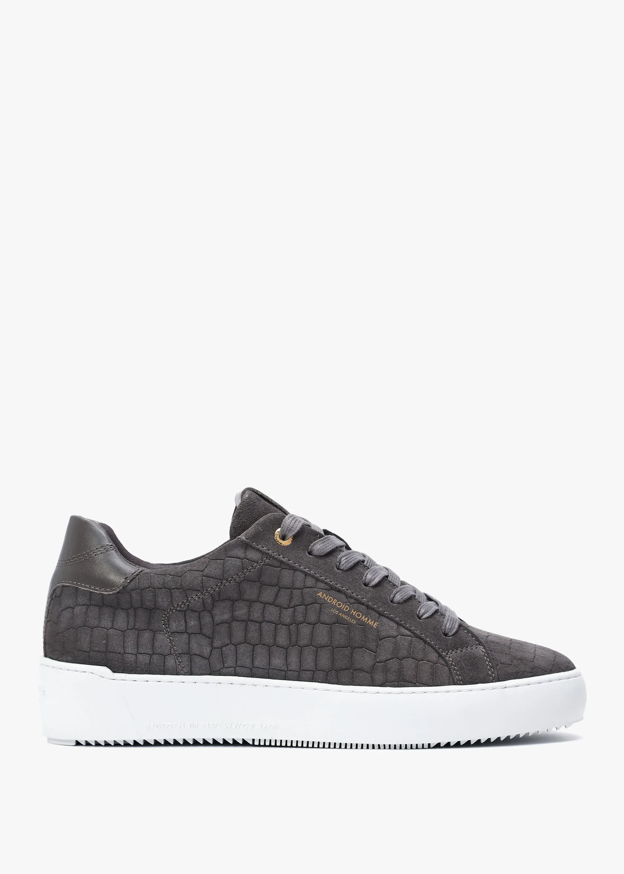 Zuma Caiman Croc Charcoal Suede Trainers