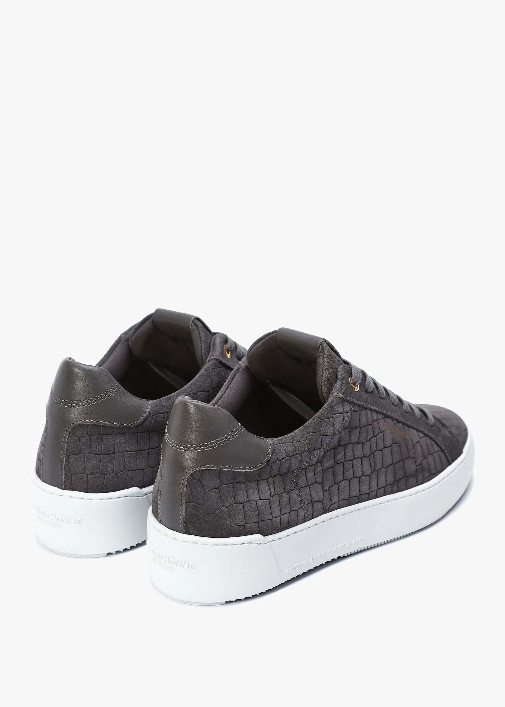 Zuma Caiman Croc Charcoal Suede Trainers